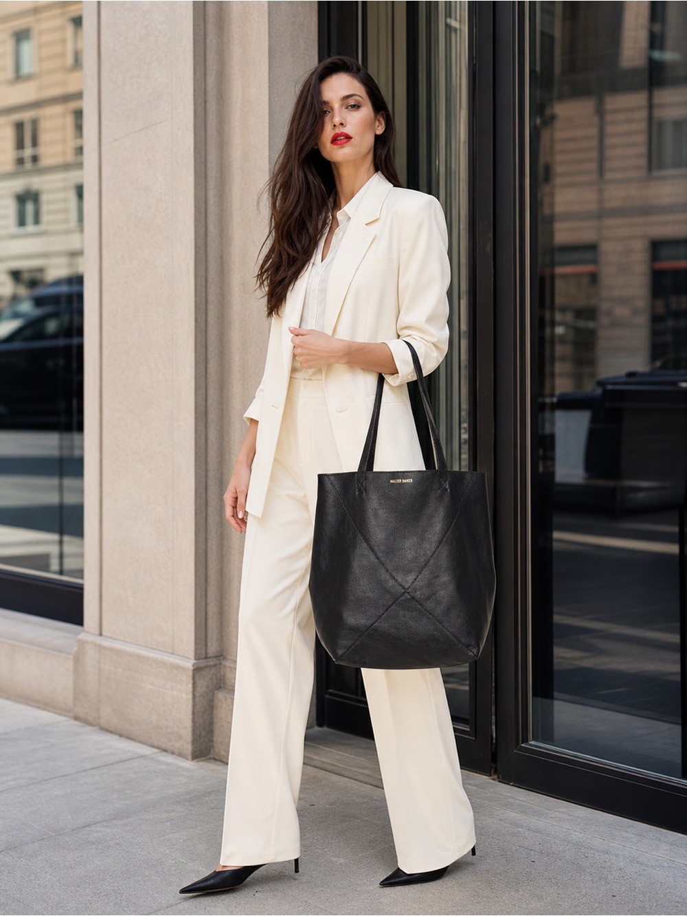 NWT Walter Baker Ledger Leather Tote in Black